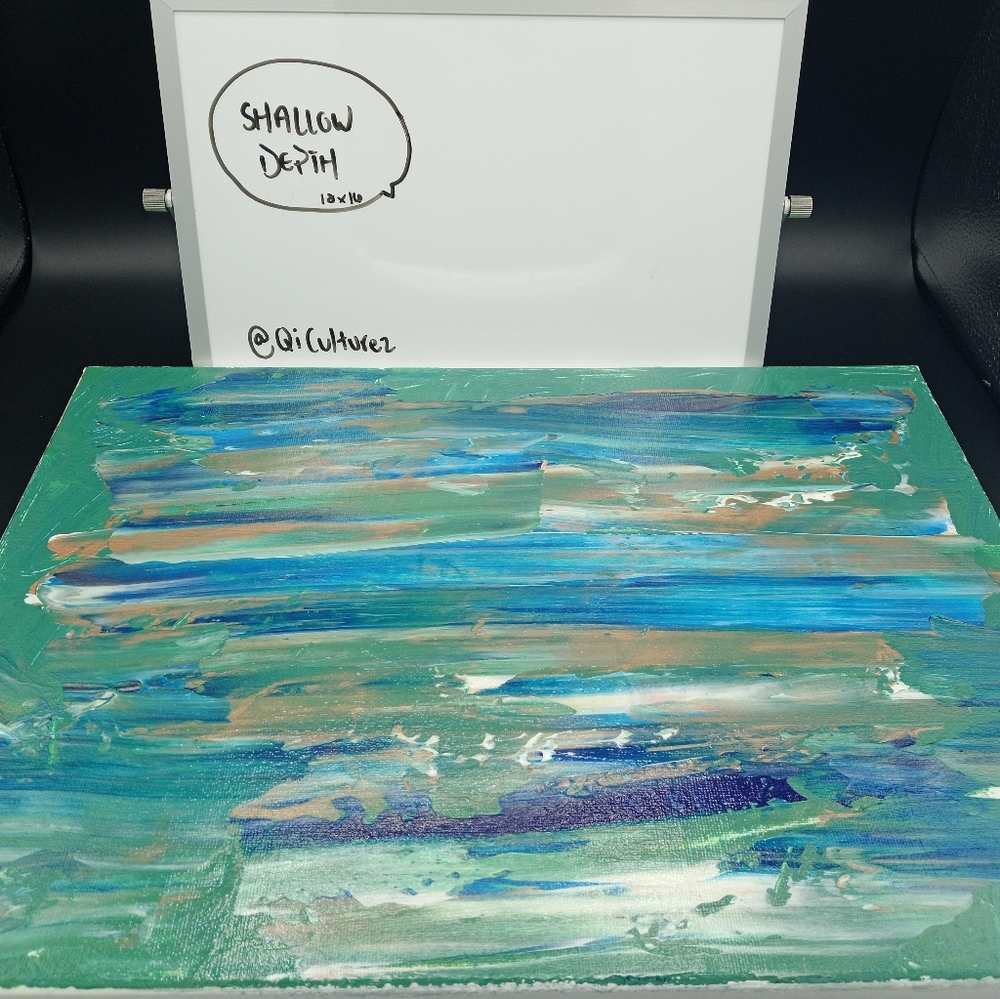 Shallow Depth, Abstract Painting 16x12
